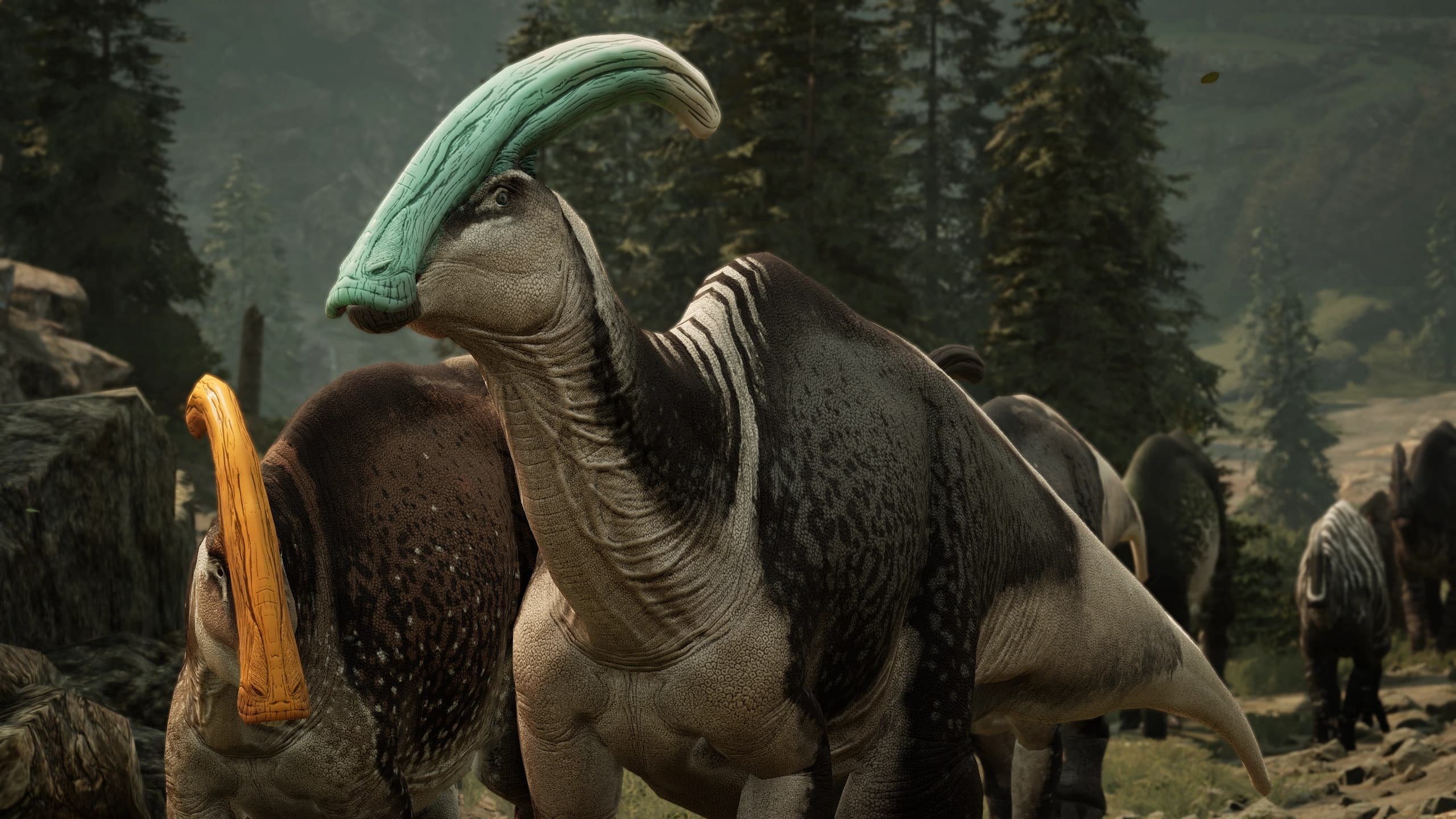 Parasaurolophus at dusk