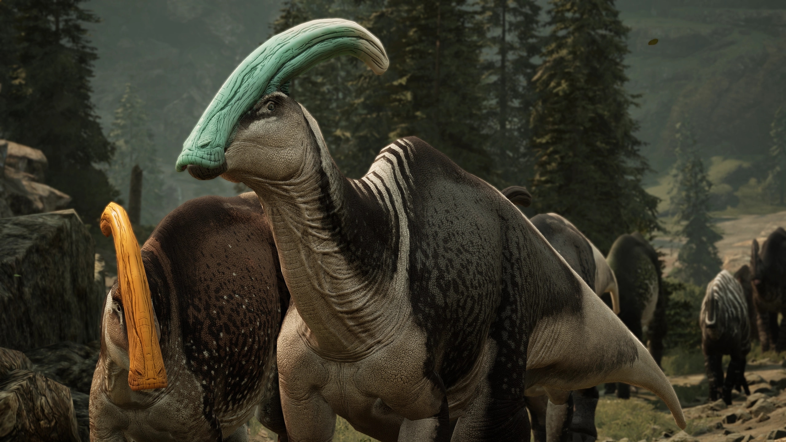 Parasaurolophus at dusk